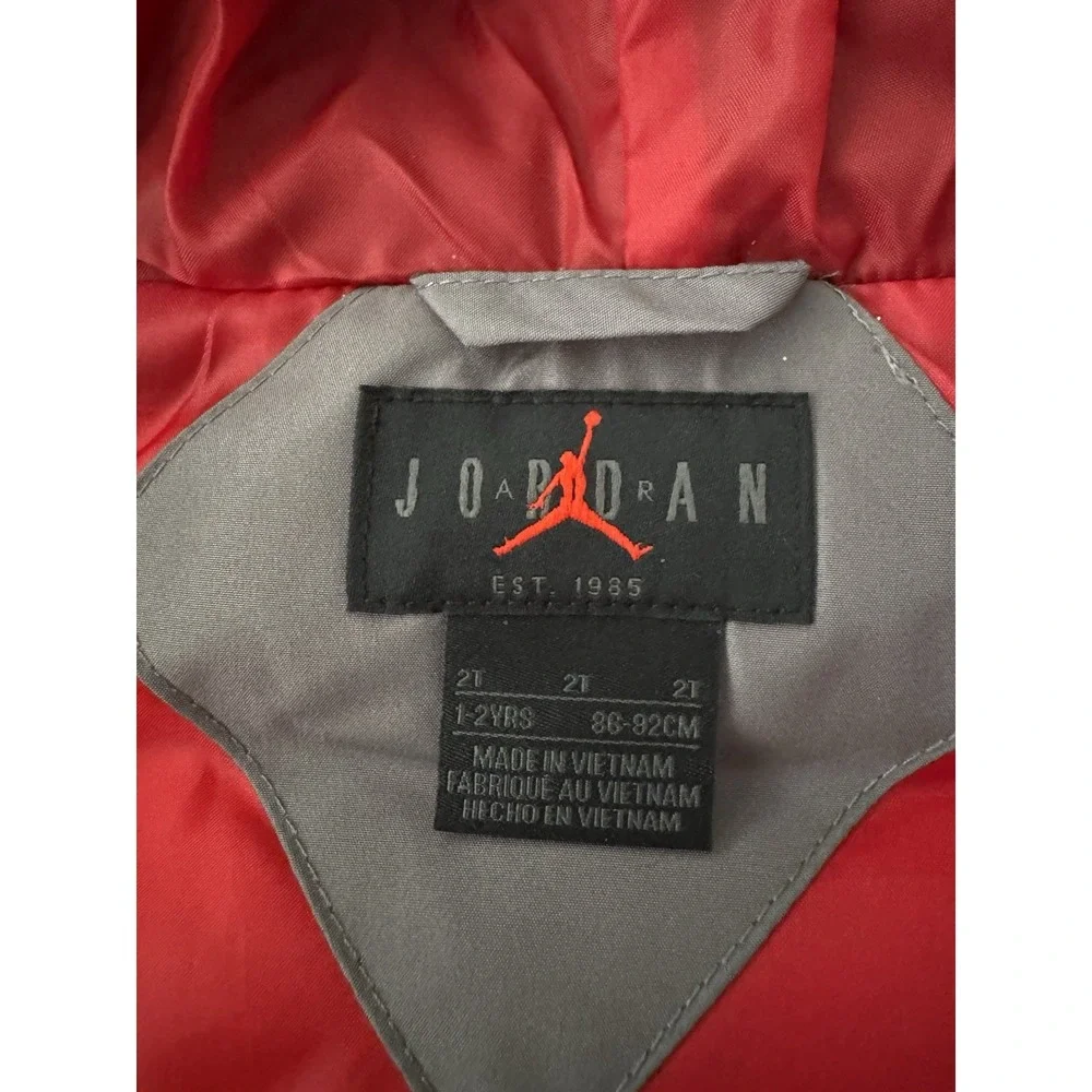 Jordan Toddler Boys Layered-Look Hooded Jacket Size 2T‎ Black,Gray, and Red NWT